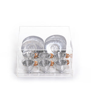Set of acrylic box with coasters and glass cubs - CASCADES