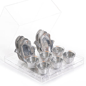 Set of acrylic box with coasters and glass cubs - CASCADES