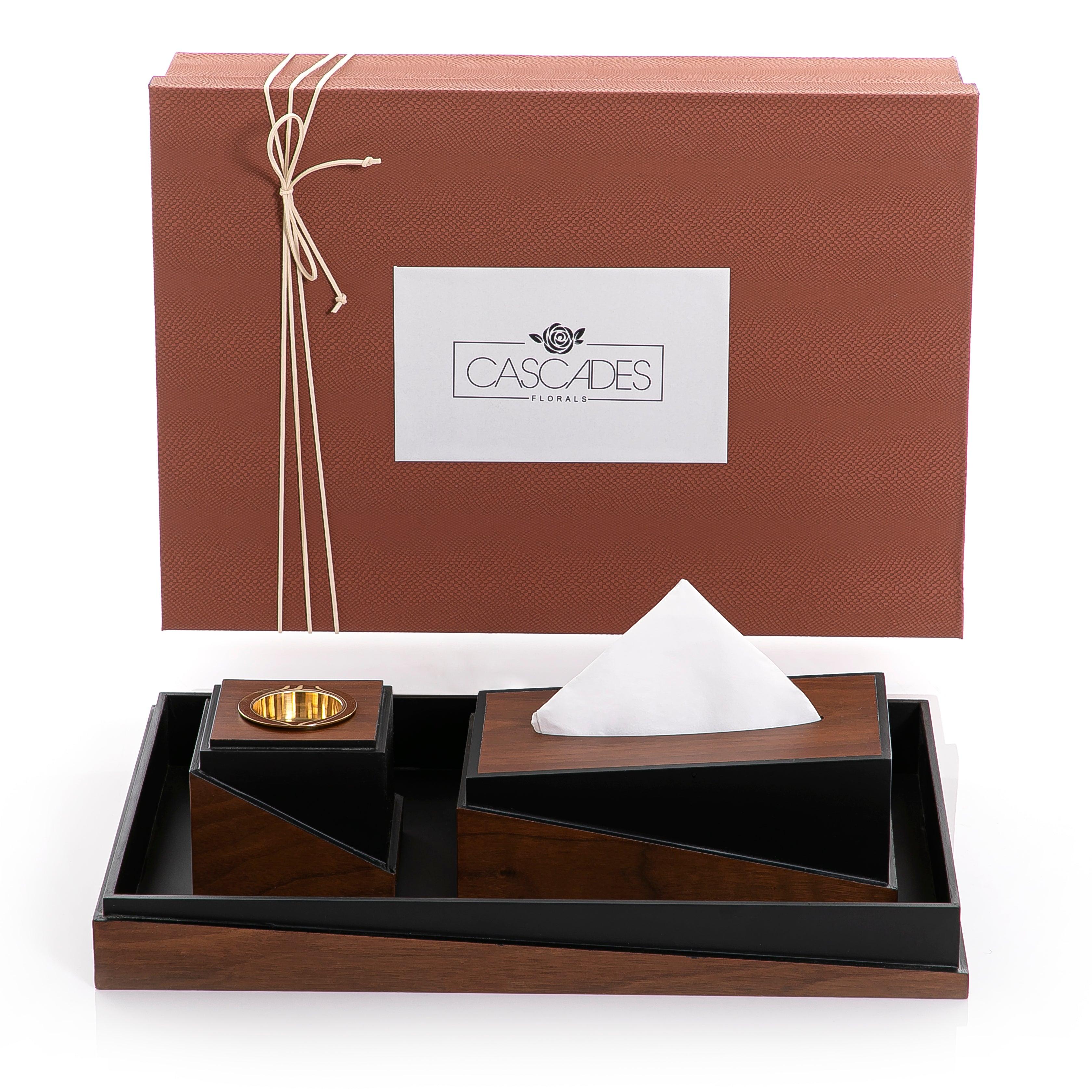 Set of mabkhar with tissue box and gift box - CASCADES