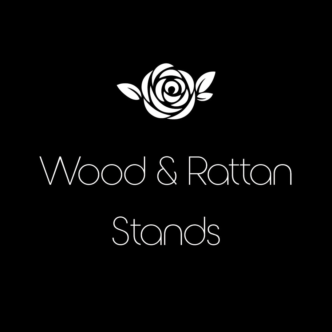 Wood and rattan stand