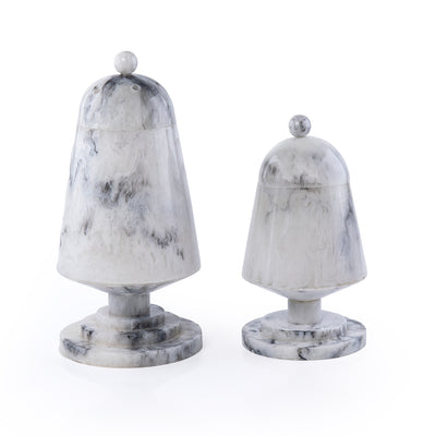 Elegant Resin Mabkhar Set of 2 pcs With Cover - White & Black