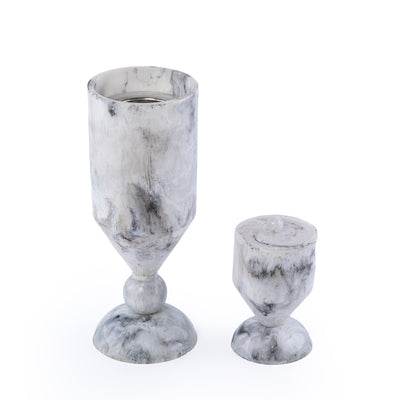 Elegant Resin Mabkhar Set of 2 pcs - White & Black