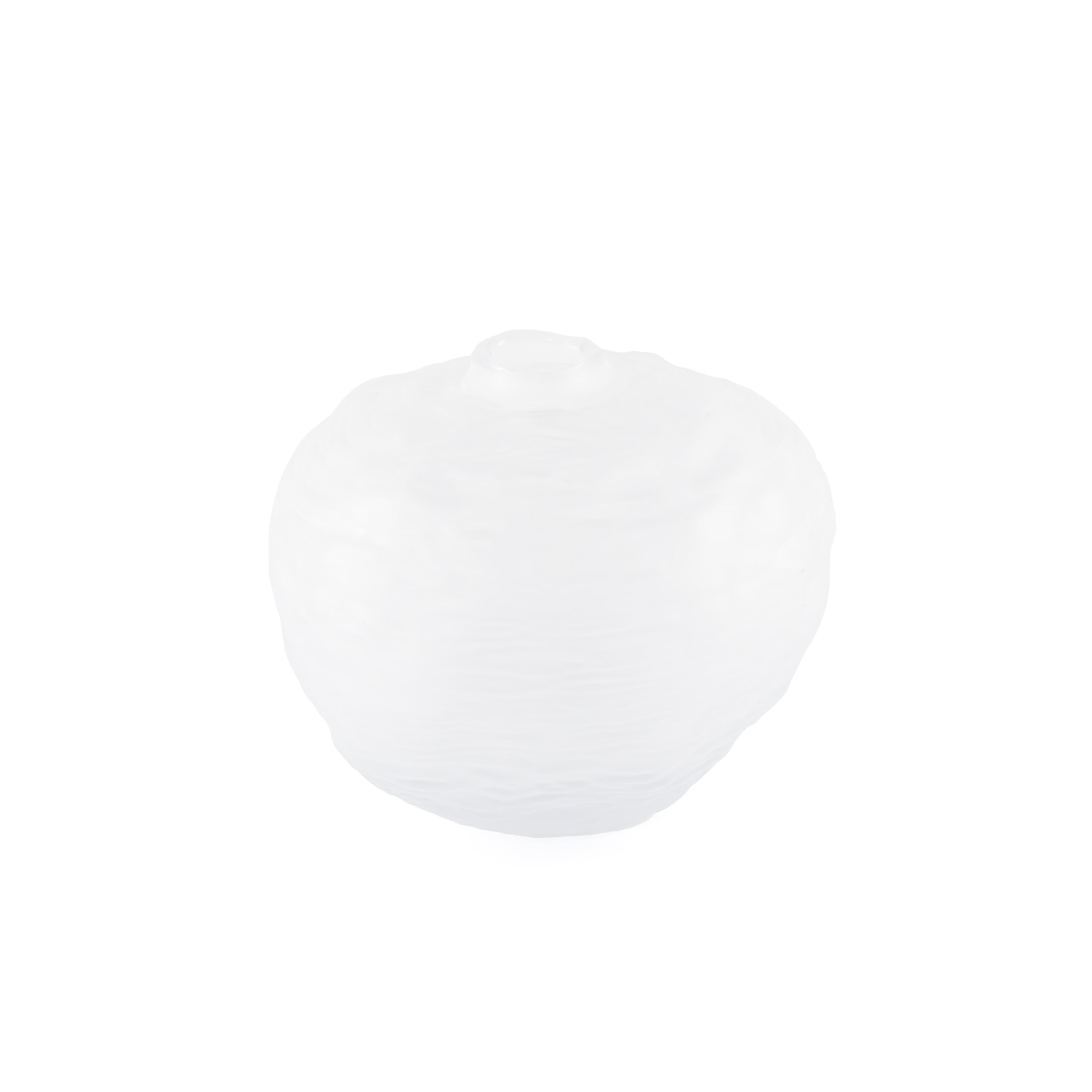 فازه زجاجية أنيقة باللون الأبيض بتصميم غير تقليدي – كبيرة