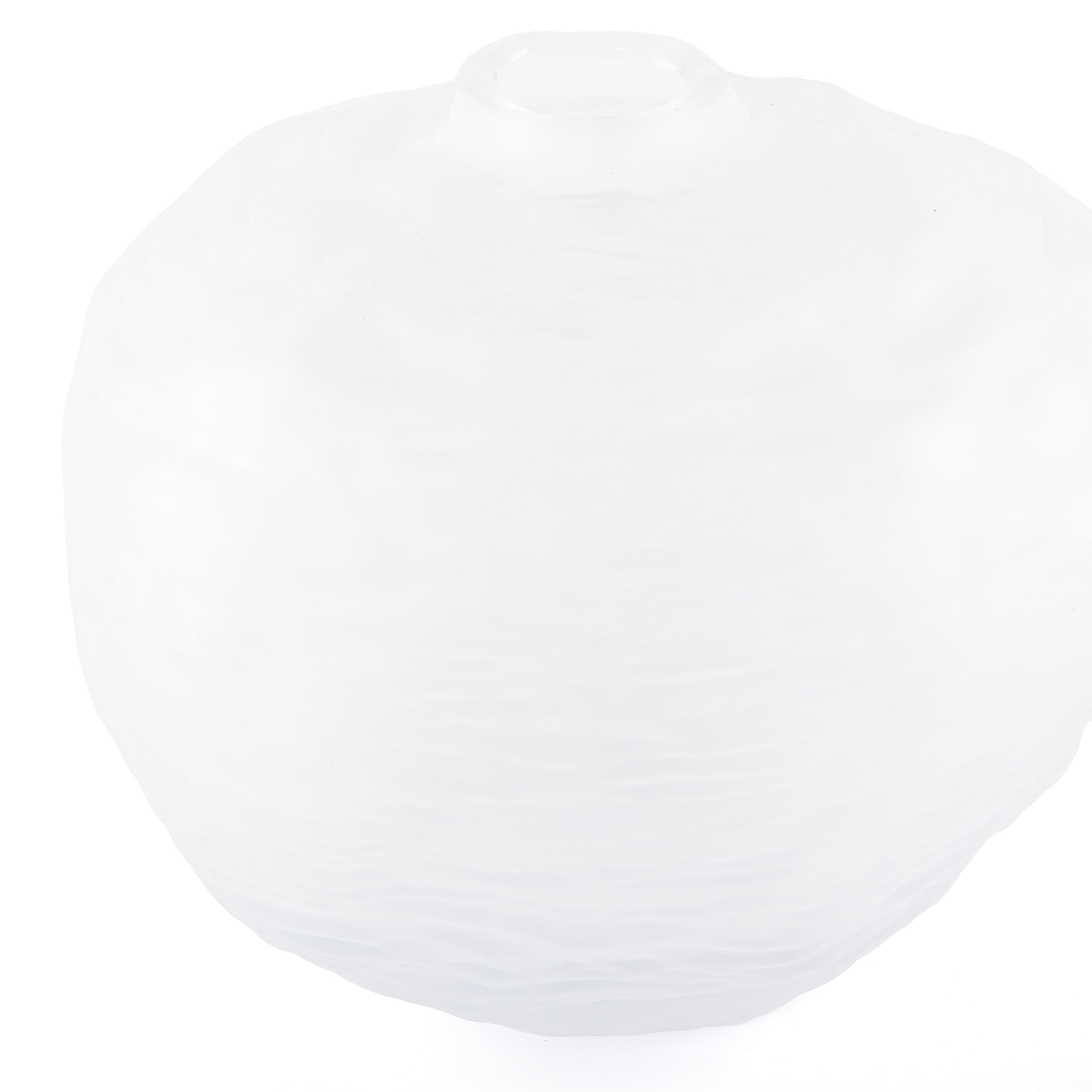 فازه زجاجية أنيقة باللون الأبيض بتصميم غير تقليدي – كبيرة