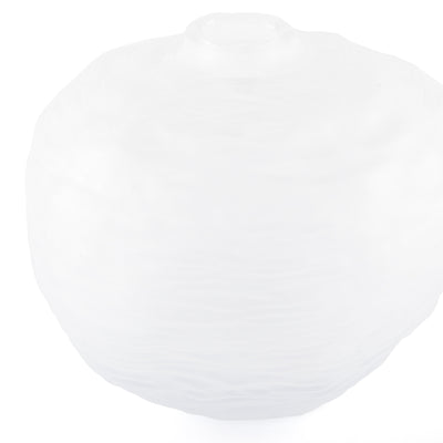 فازه زجاجية أنيقة باللون الأبيض بتصميم غير تقليدي – كبيرة