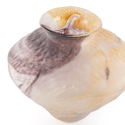 فازه زجاجية أنيقة بتصميم رخامي – صغيرة