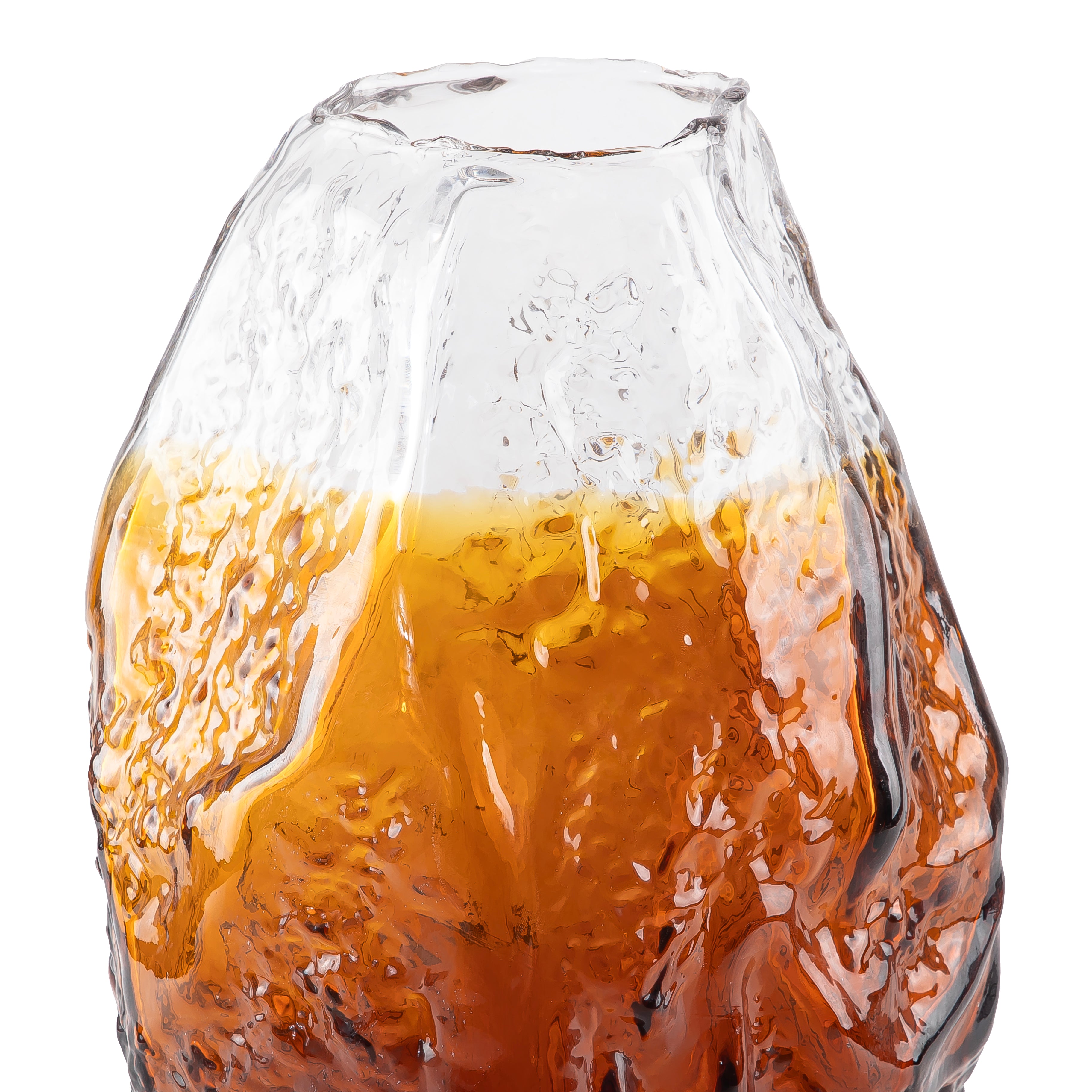 فازه زجاجية شفافة باللون البني