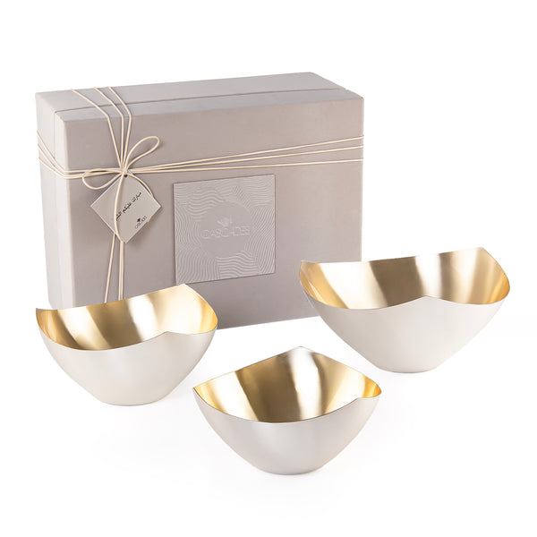 Set of 3 Stainless Steel Bowls with Gift Box