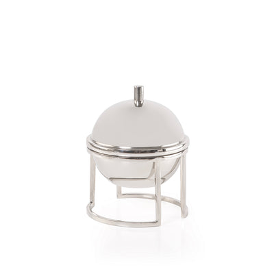 Round dates bowl stand with lid - small