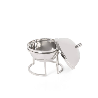 Round dates bowl stand with lid - small