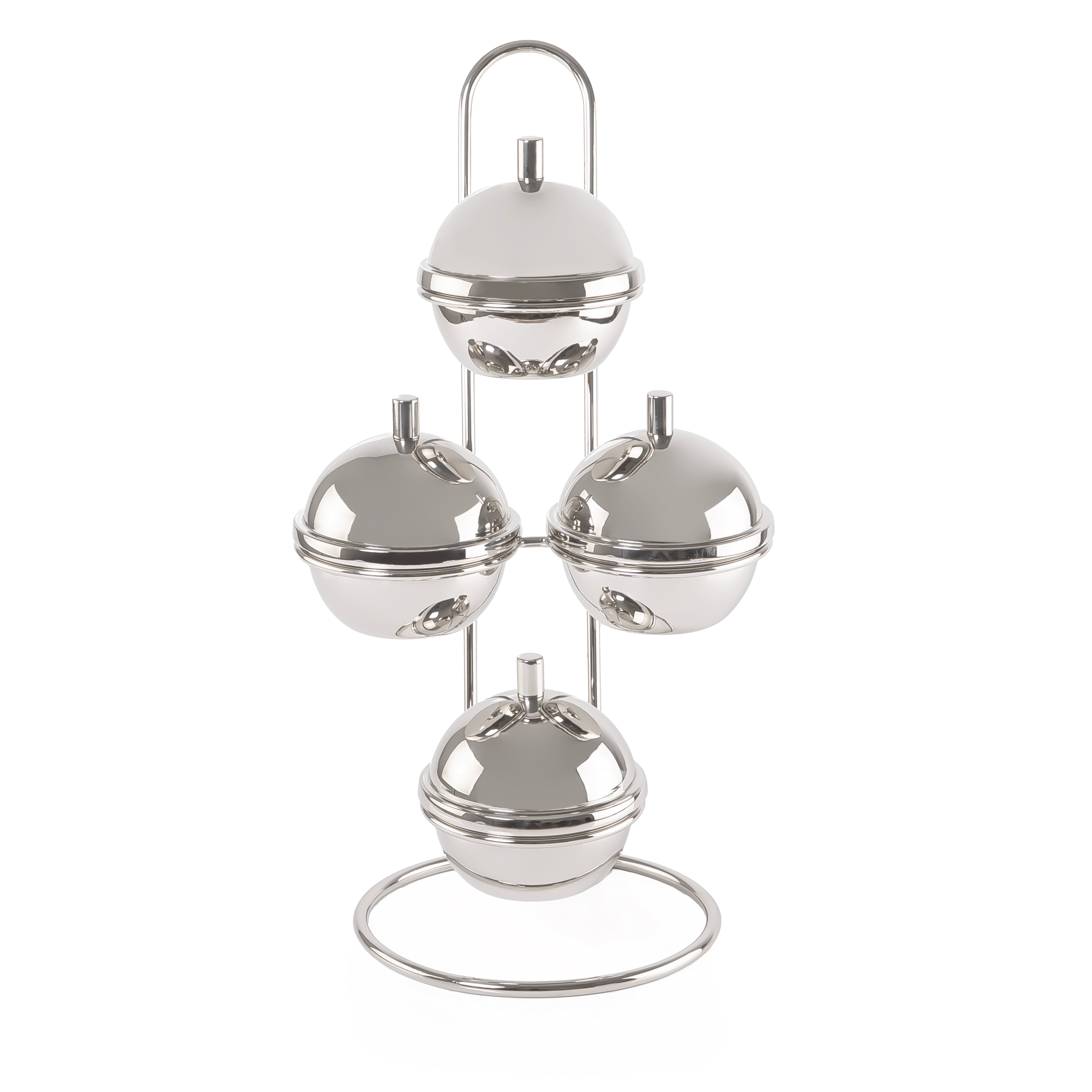 طقم من 4 سلطانيات تقديم مع غطاء على ستاند