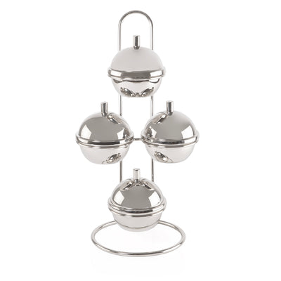 طقم من 4 سلطانيات تقديم مع غطاء على ستاند