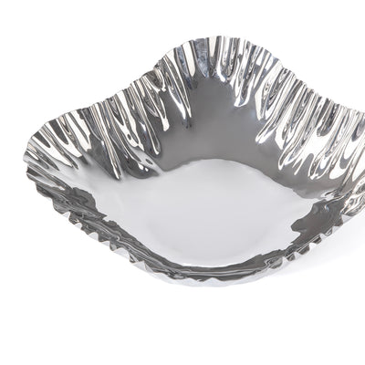 وعاء تقديم معدني أنيق بلمسة فضية