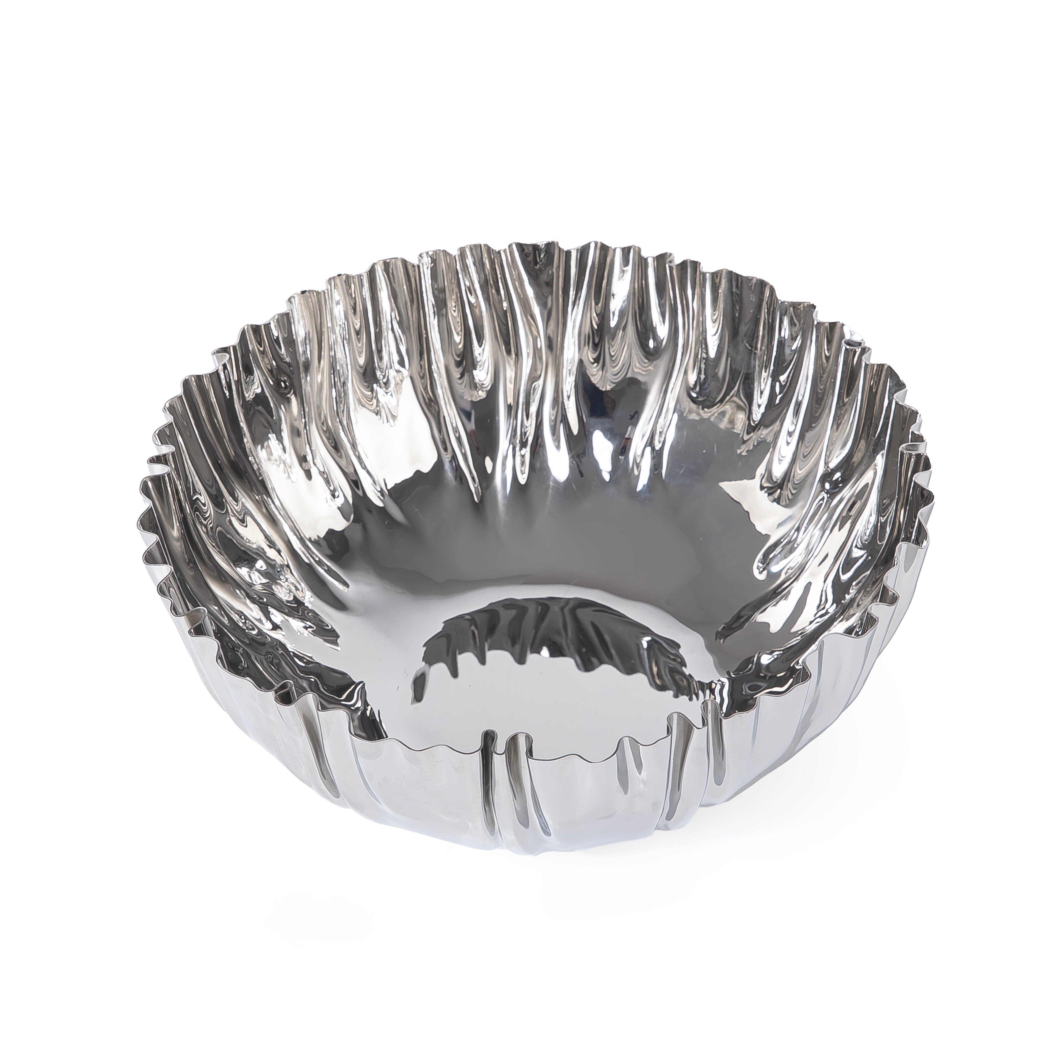 وعاء تقديم معدني أنيق بلمسة فضية - كبير