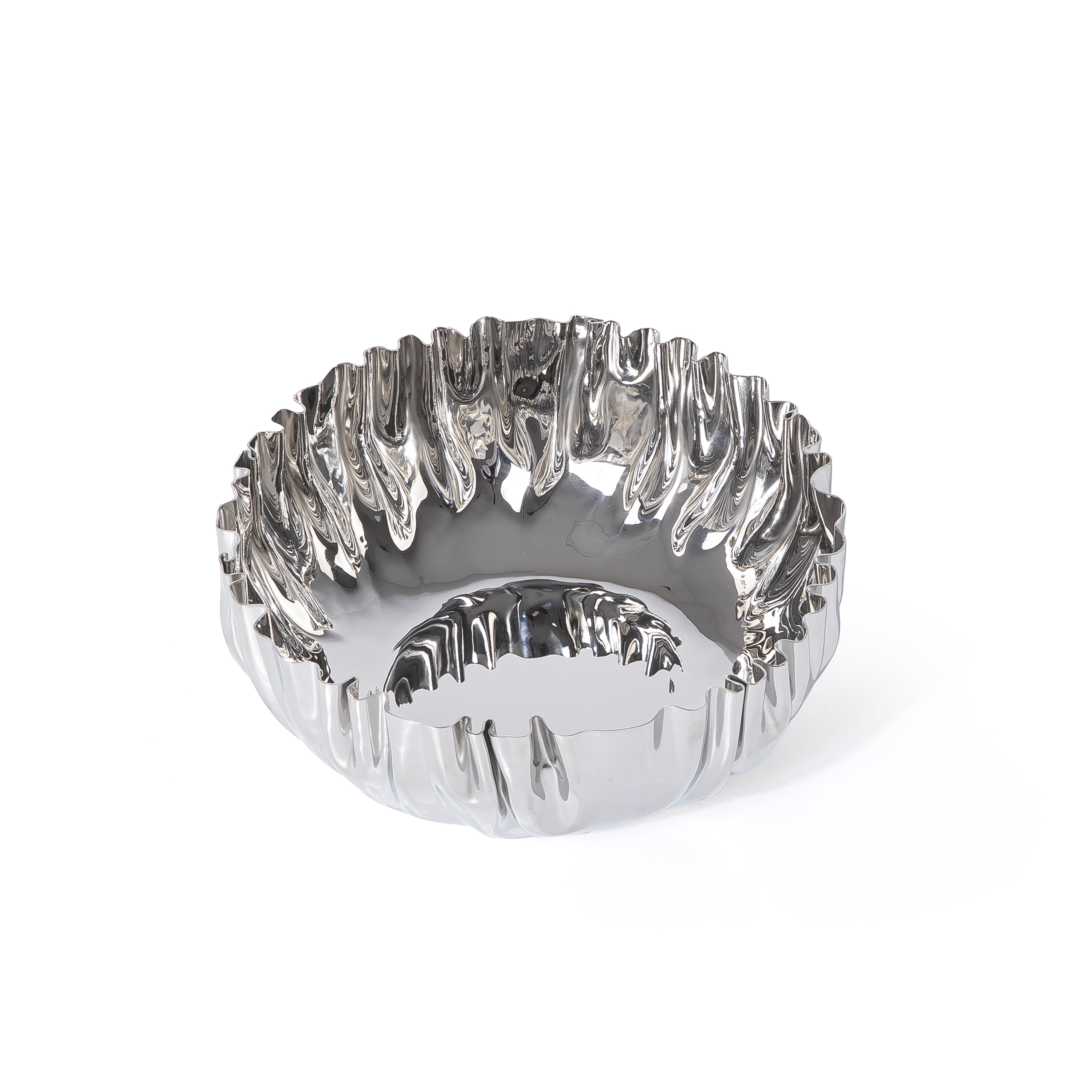 وعاء تقديم معدني أنيق بلمسة فضية - صغير