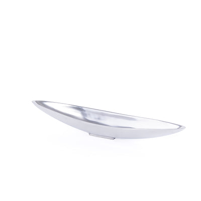 طبق معدن بيضاوي وسط - فضي 