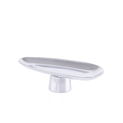 Oval Metal Serveware Stand - Silver