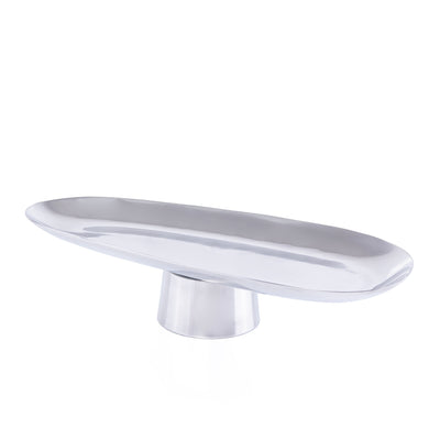 Oval Metal Serveware Stand - Silver