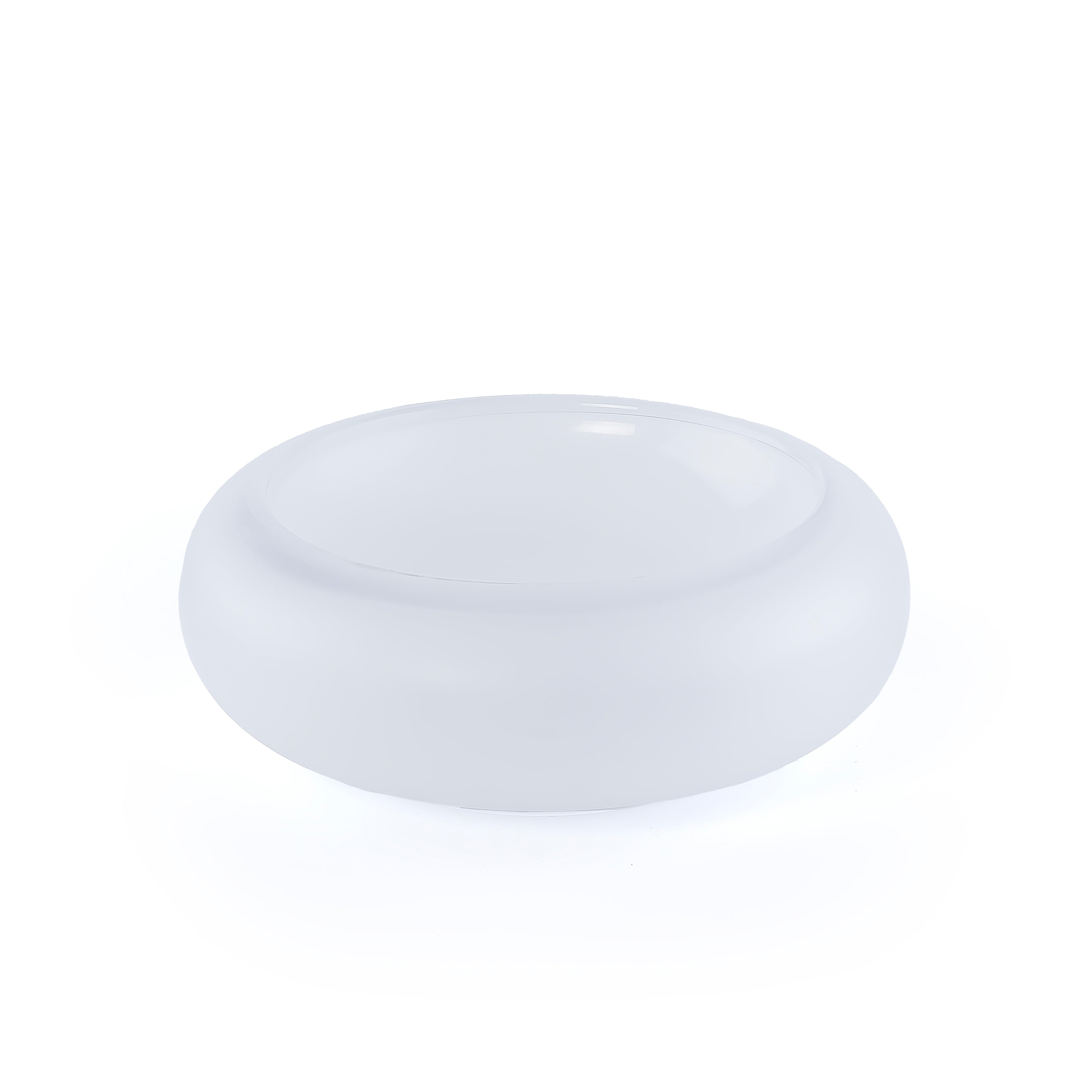 Elegant Small Glass Serving Bowl - White