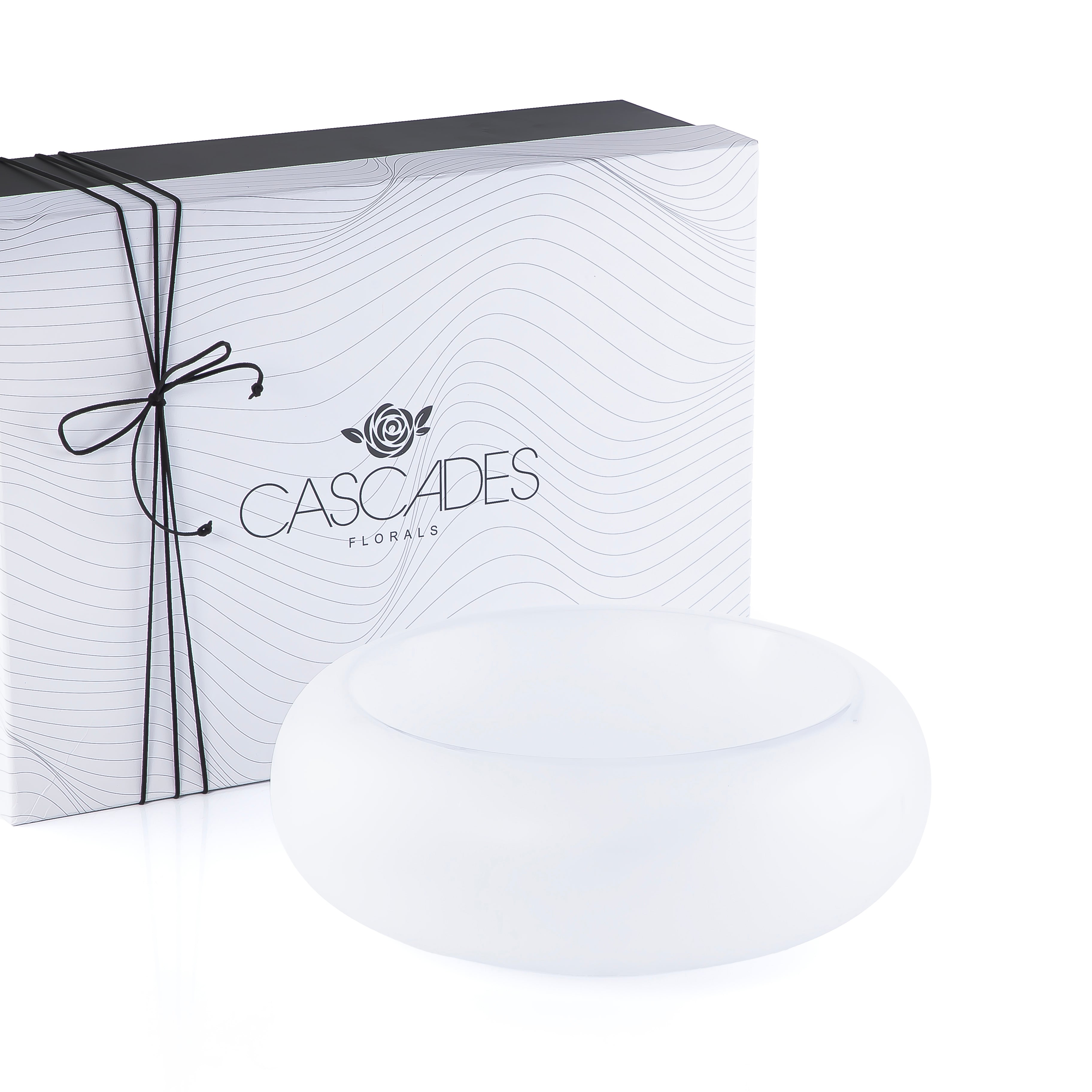 Elegant Large Glass Serving Bowl - White