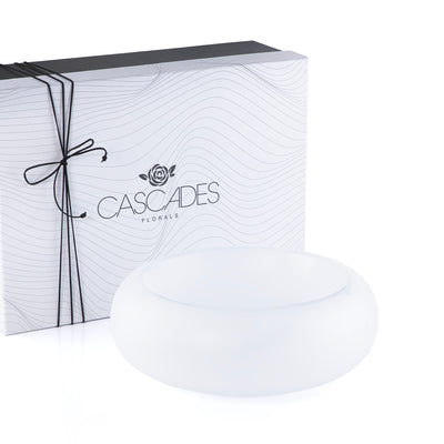 وعاء تقديم زجاجي أنيق حجم كبير - أبيض