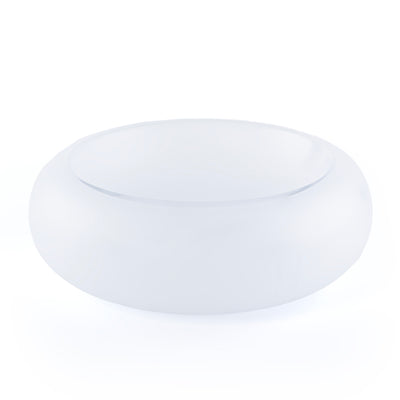 وعاء تقديم زجاجي أنيق حجم كبير - أبيض