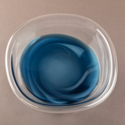 Glass Serving Bowl - Blue