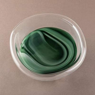  وعاء تقديم زجاج - أخضر  