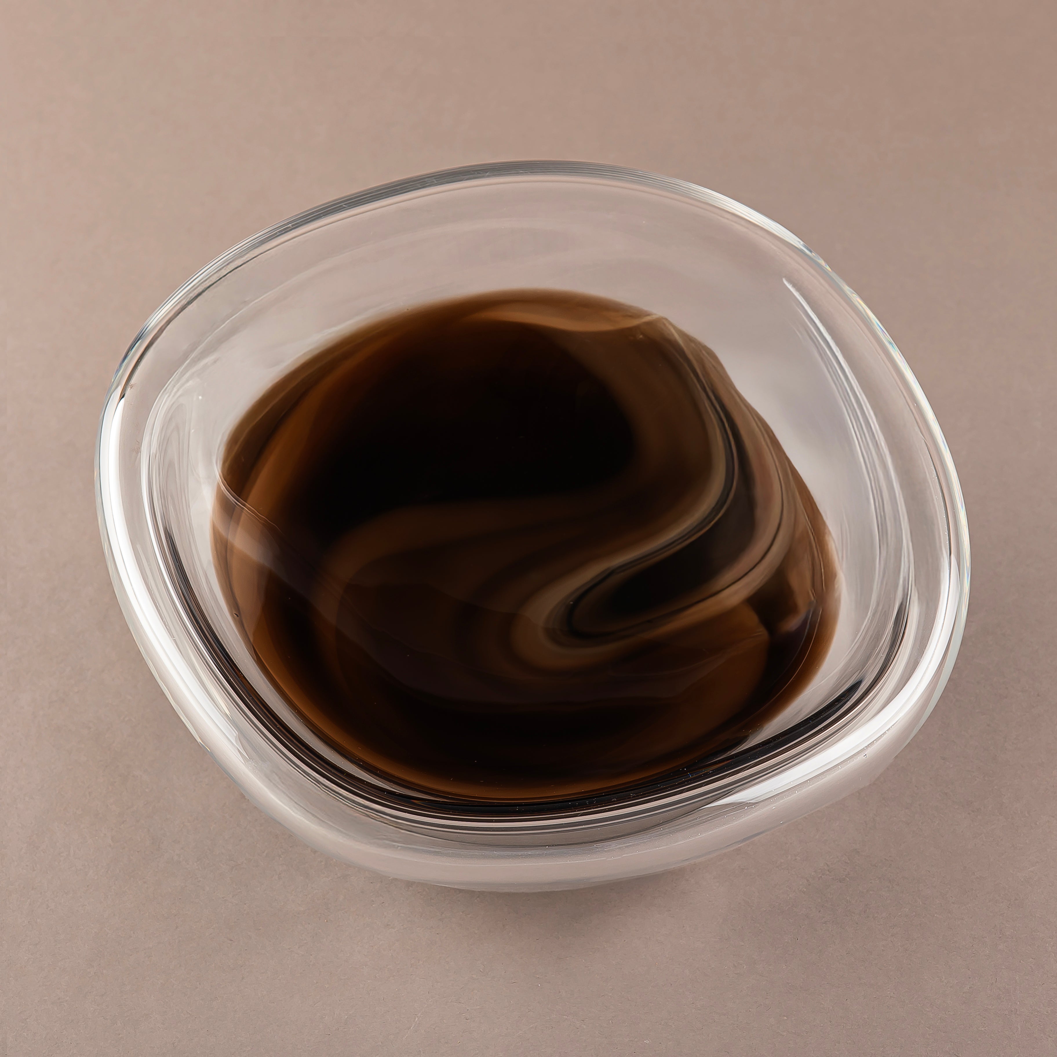  وعاء تقديم زجاج - بني 