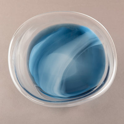  وعاء تقديم زجاج - أزرق 