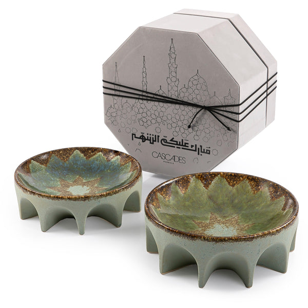 Set of 2 ceramic plate with gift box - CASCADES