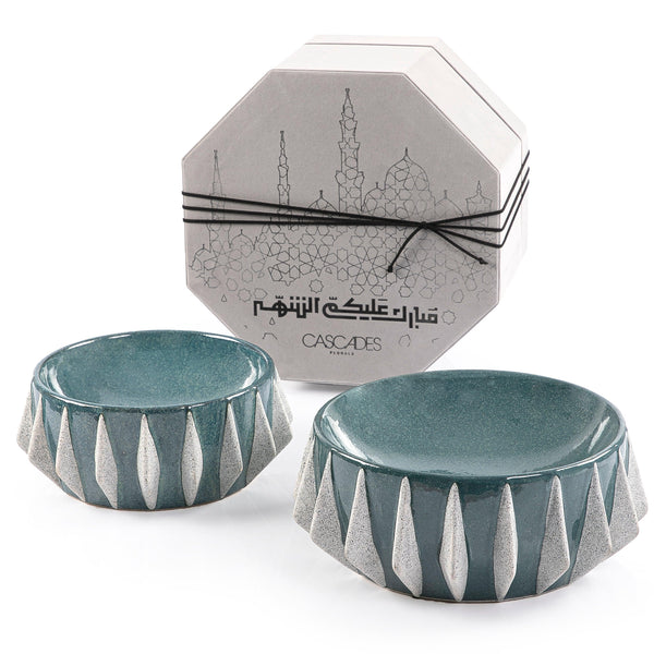 Set of 2 ceramic plate with gift box - CASCADES