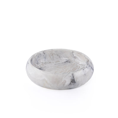 وعاء تقديم دائري من الراتينج – أبيض و أسود 