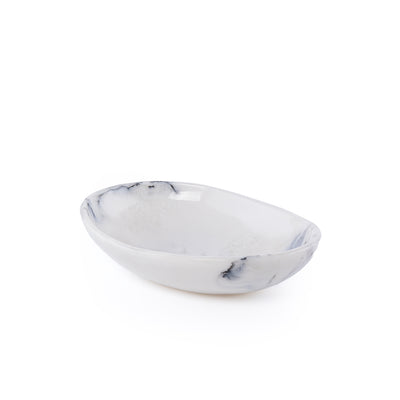 طبق تقديم بيضاوي كبير من الراتنج – أبيض و أسود 