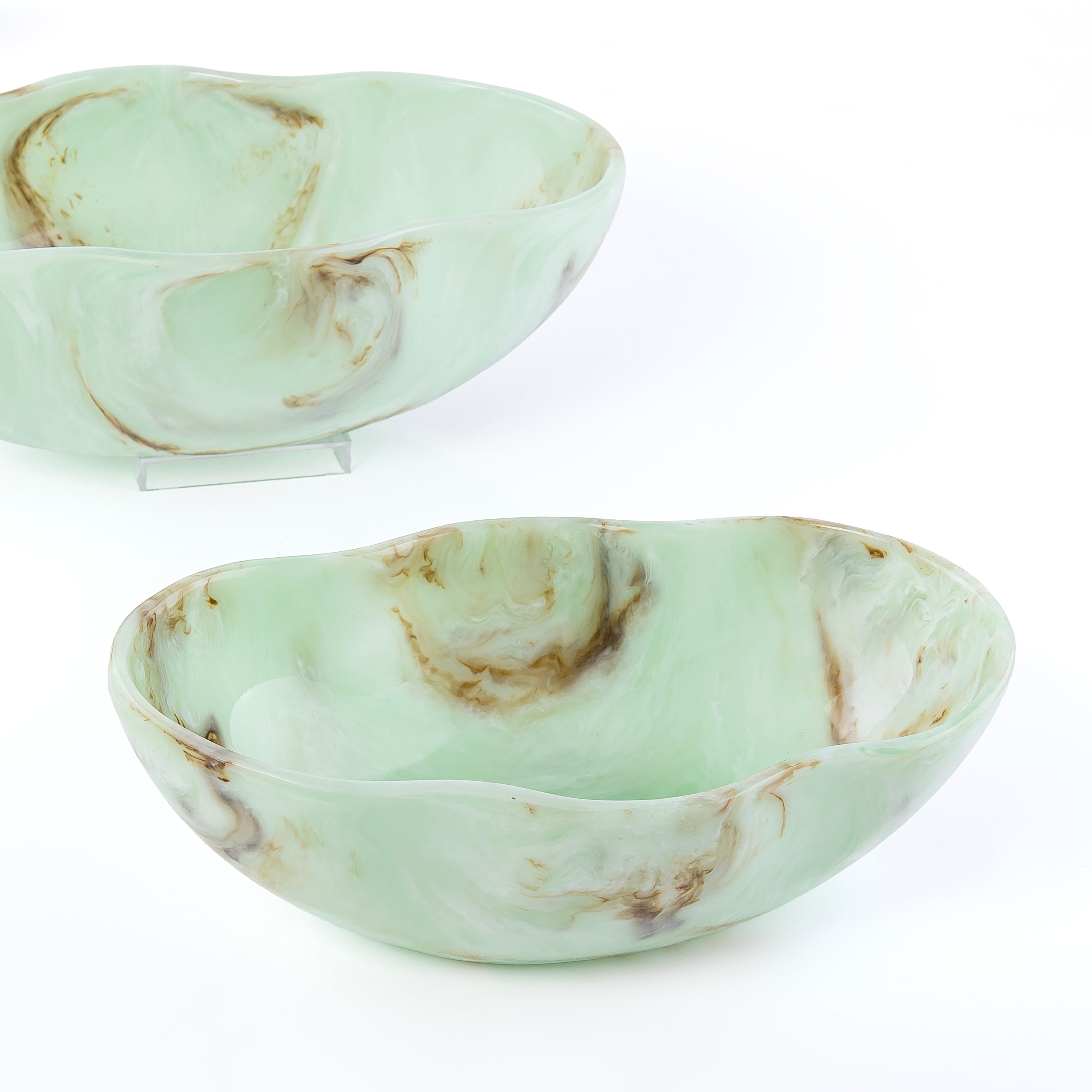 طقم 2 وعاء راتنج مع بوكس هدايا - أخضر 