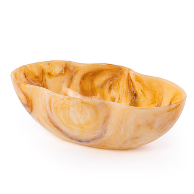 Resin Oval Serving Bowl - Amber