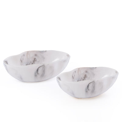 Set of 2 Resin Bowls with gift box - White & Black