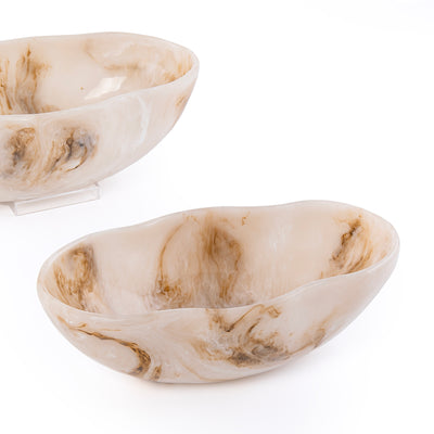 Set of 2 Resin Bowls with gift box - Beige