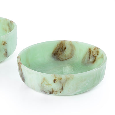 Set of 2 Resin Bowls with gift box- Green