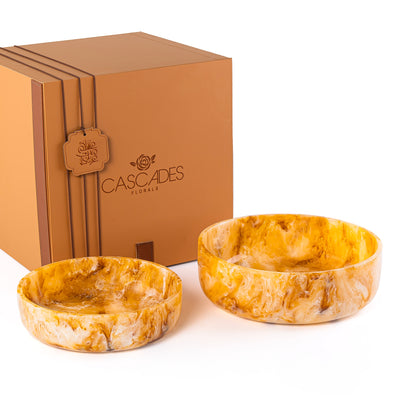 Set of 2 Resin Bowls with gift box - Amber
