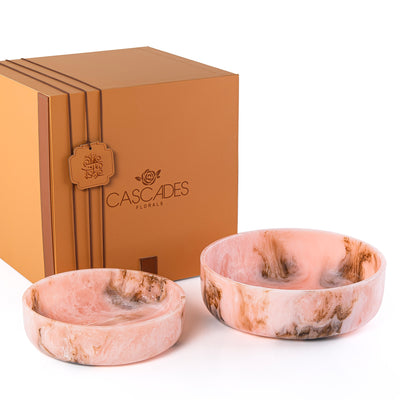 Set of 2 Resin Bowls with gift box - Pink