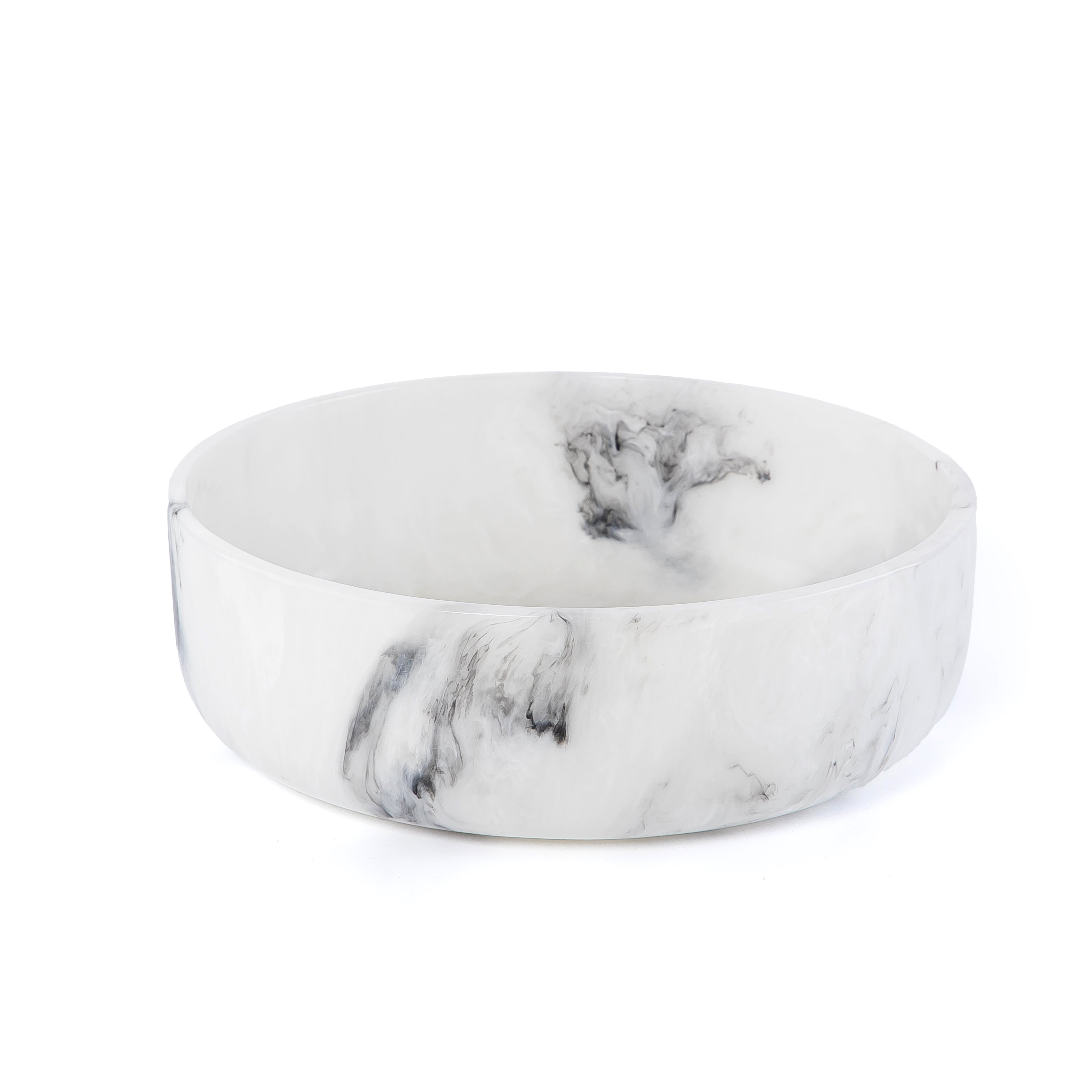 Large Resin Round Serving Bowl - Black & White