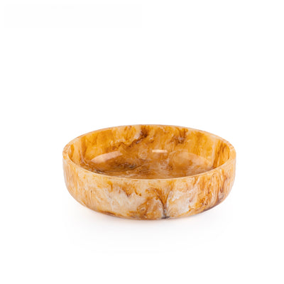 Medium Resin Round Serving Bowl - Amber
