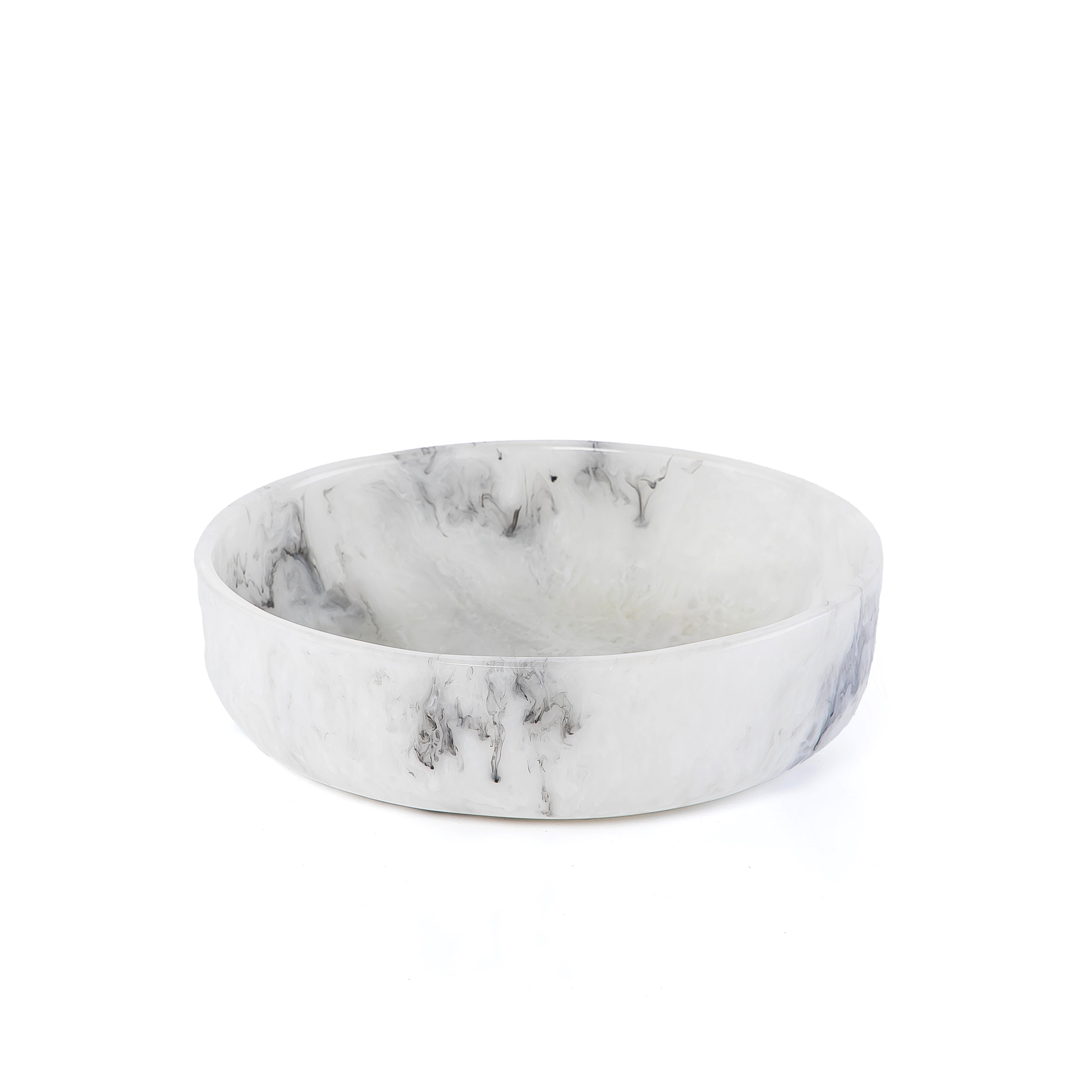 Medium Resin Round Serving Bowl - Black & White