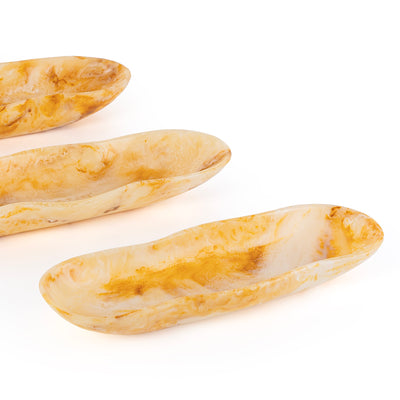 Set of 3 Resin Plates with gift box - Amber