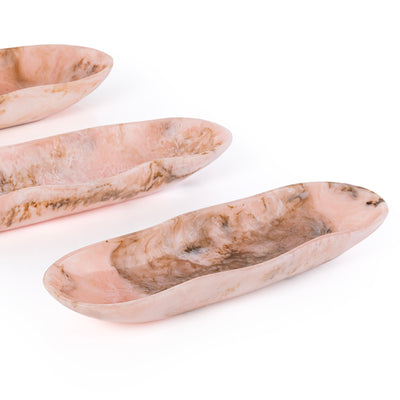 Set of 3 Resin Plates with gift box - Pink