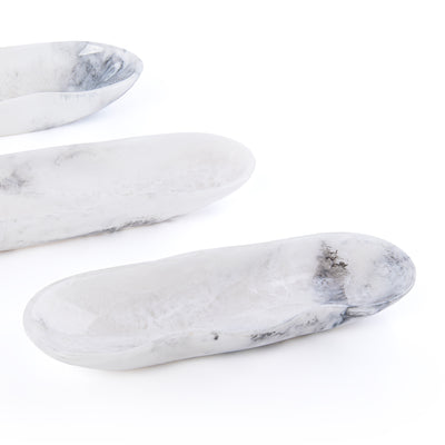 Set of 3 Resin Plates With gift box - White & Black