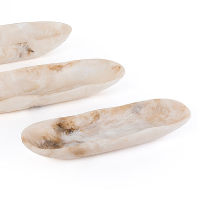 Set of 3 Resin Plates with gift box - Beige