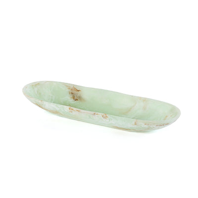 Medium Resin Oval Serving Bowl - Green