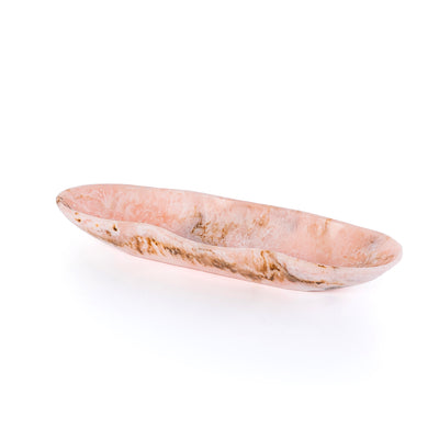 Medium Resin Oval Serving Bowl - Pink